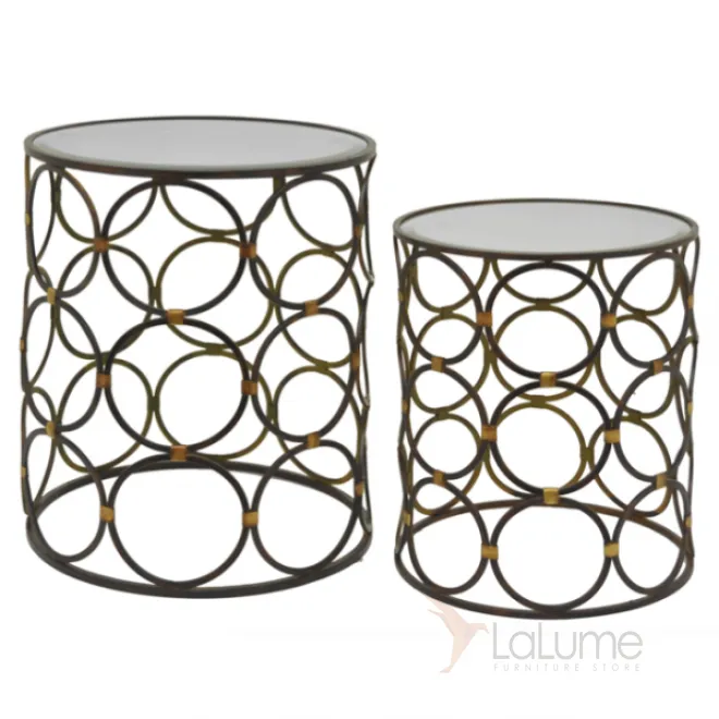 Набор из 2-х дизайнерских столов c зеркальной поверхностью Hauberk от LaLume