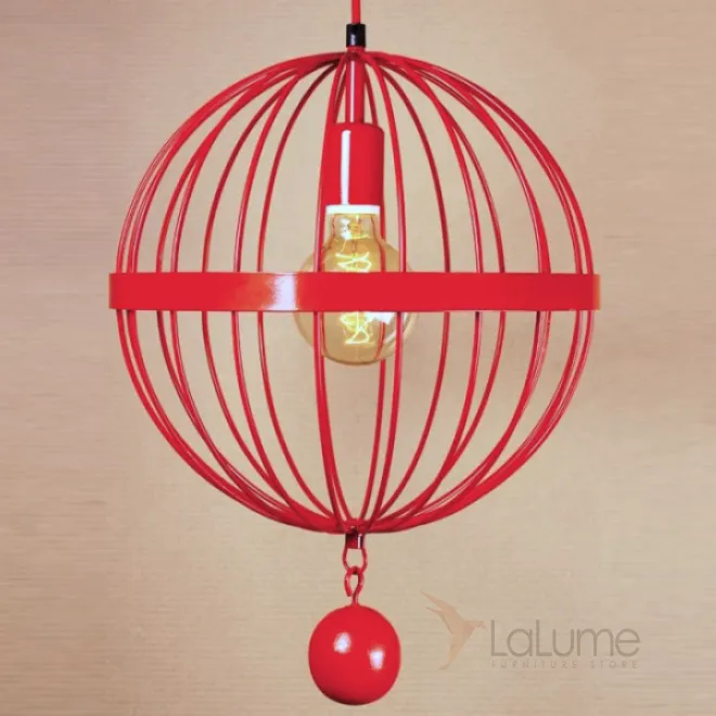 Подвесной светильник Wire Cage Pendant Spher Red от LaLume