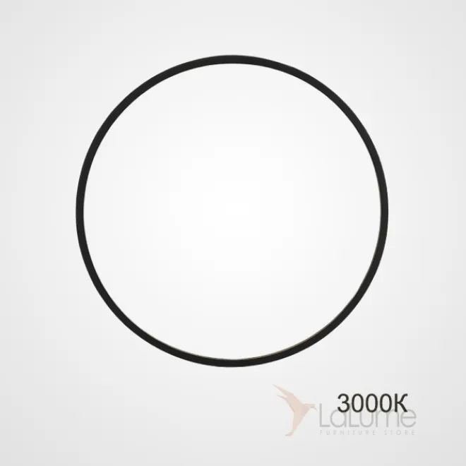 Серия настенных светильников в виде черных металлических колец разного диаметра с LED-подсветкой по контуру корпуса GUARD D100 3000К
