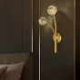 Серия настенных светодиодных светильников с хрустальными плафонами в форме кристаллов на изогнутых рожках RH E WALL L1 Right Black