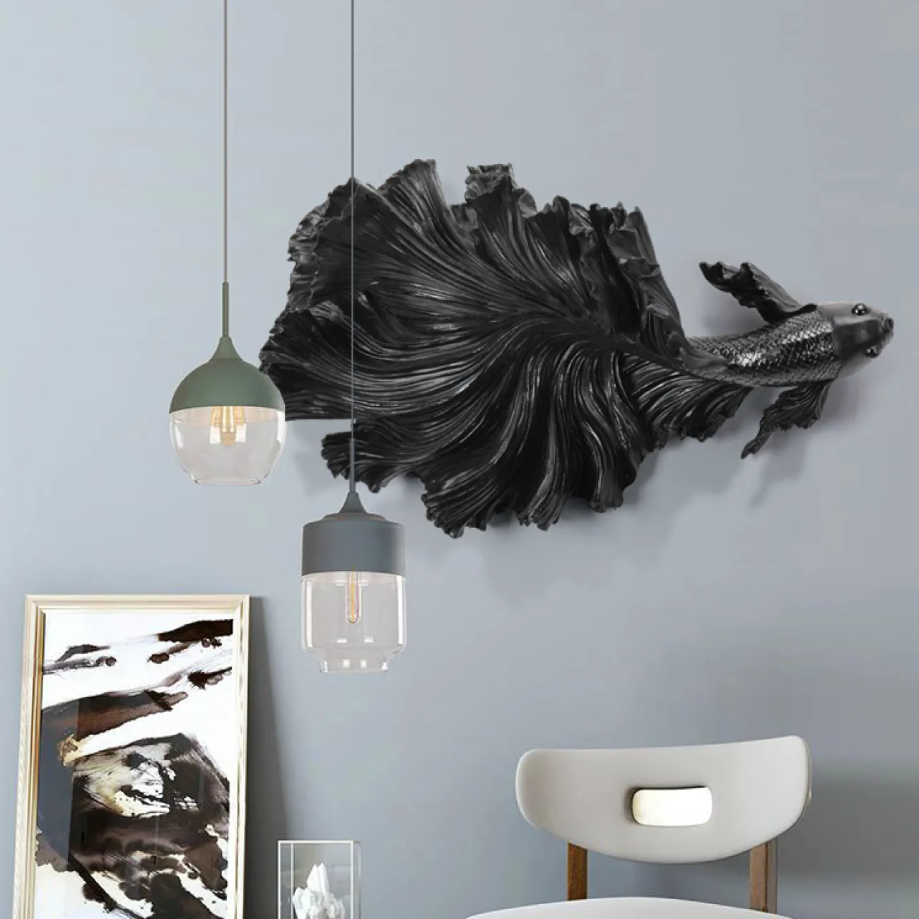 Дизайнерский настенный декор рыбка LaLume-KKK00242