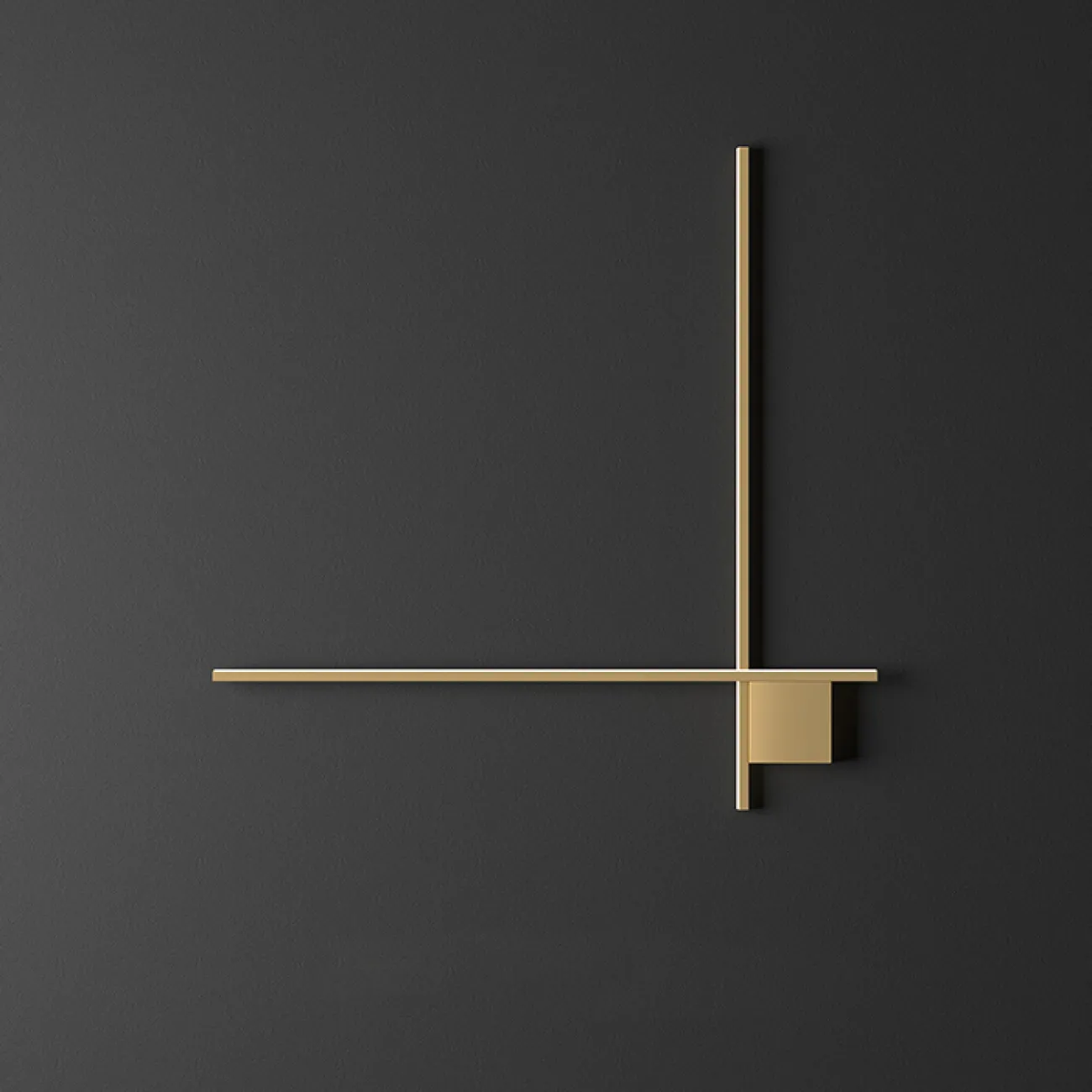 Серия настенных светодиодных светильников с прямоугольными перекрестными плафонами на квадратном креплении STICH B L80 Brass