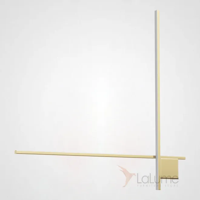 Серия настенных светодиодных светильников с прямоугольными перекрестными плафонами на квадратном креплении STICH B L80 Brass