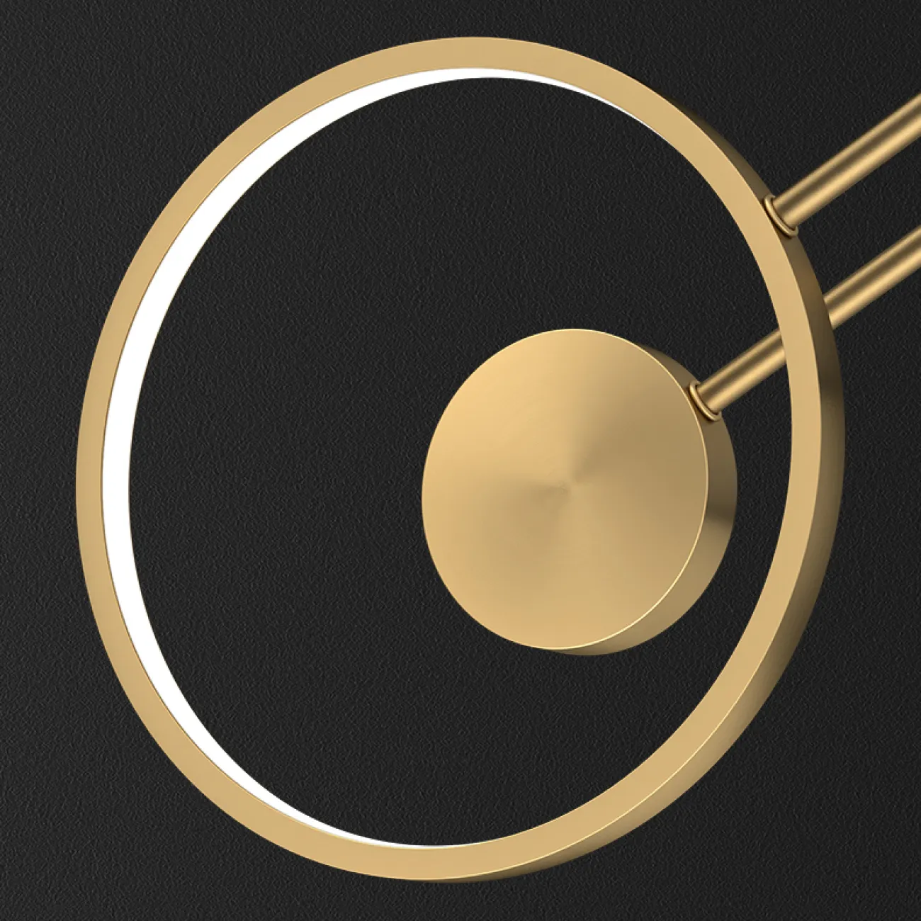 Серия светодиодных настенных светильников в виде комбинации светящегося кольца и шарообразного плафона из стекла DIDDI A Brass