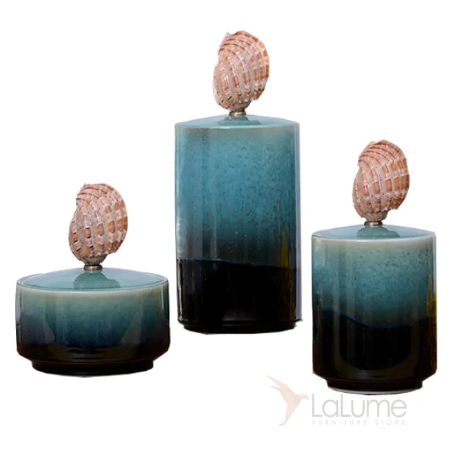 Декоративный сосуд с ракушкой ceramic vessel shell от LaLume