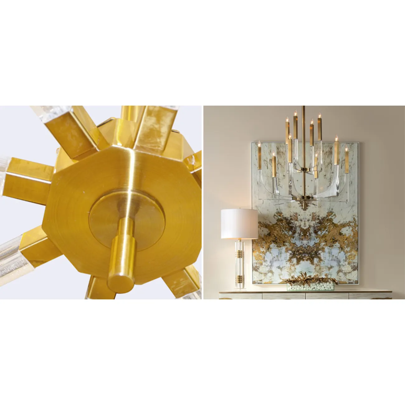 Люстра John-Richard Acrylic and Brass Ten-Light Chandelier от LaLume