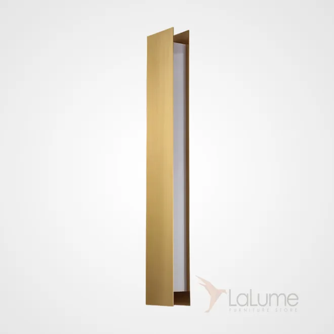 Серия настенных светодиодных светильников с прямоугольной LED-панелью в металлическом корпусе цвета латунь KANNY H100