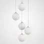 Готовая комбинация подвесных светильников с белыми матовыми плафонами шарообразной формы BARTA D34