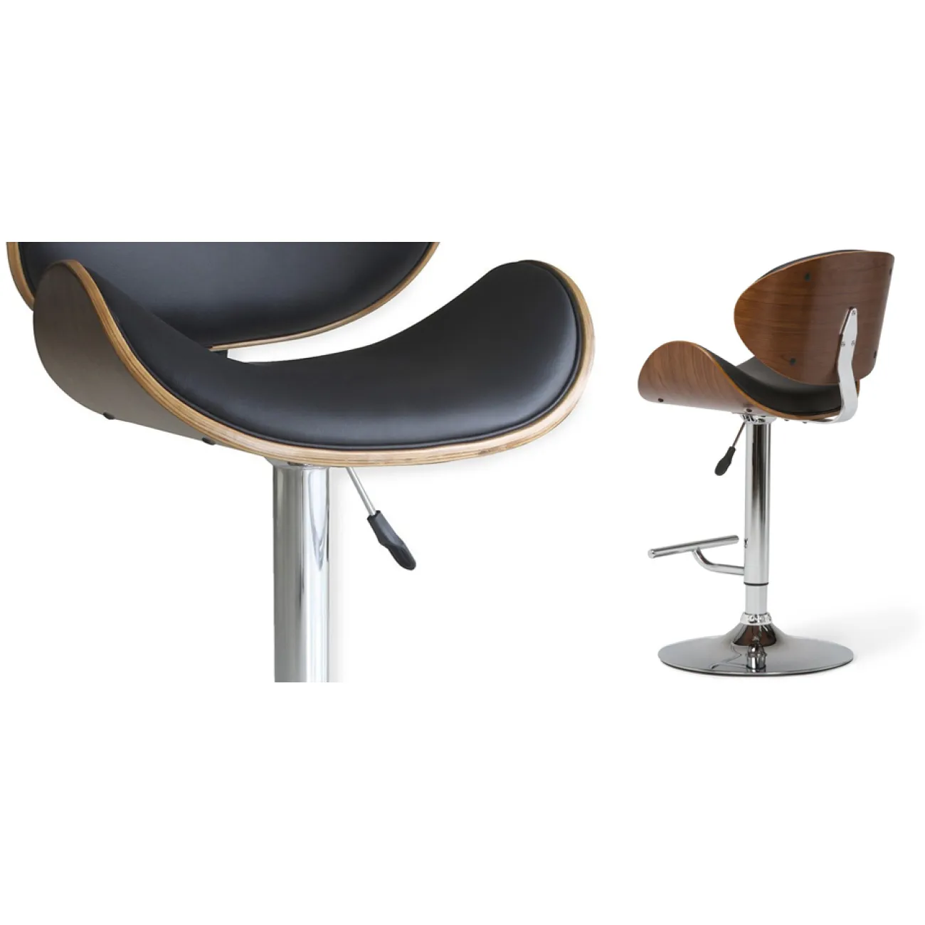Барный стул Eames Lounge Bar Stool черный designed by Charles and Ray Eames от LaLume