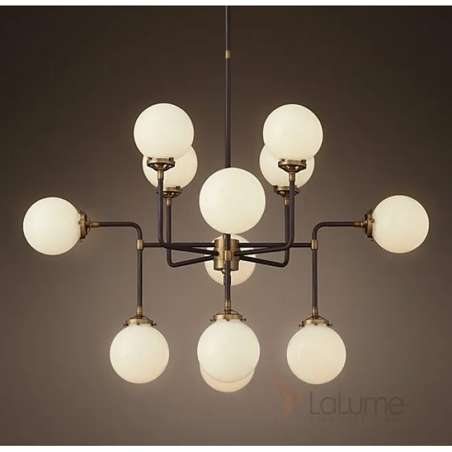 Люстра RH Bistro Globe Milk Glass 12-Light Chandelier от LaLume