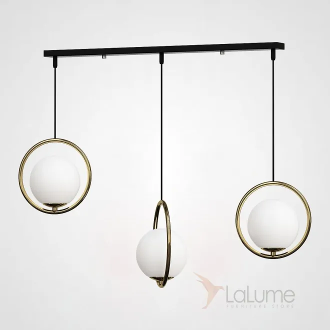 Подвесной светильник HOOP-TRIO Латунь, Круг, Планка от ImperiumLoft