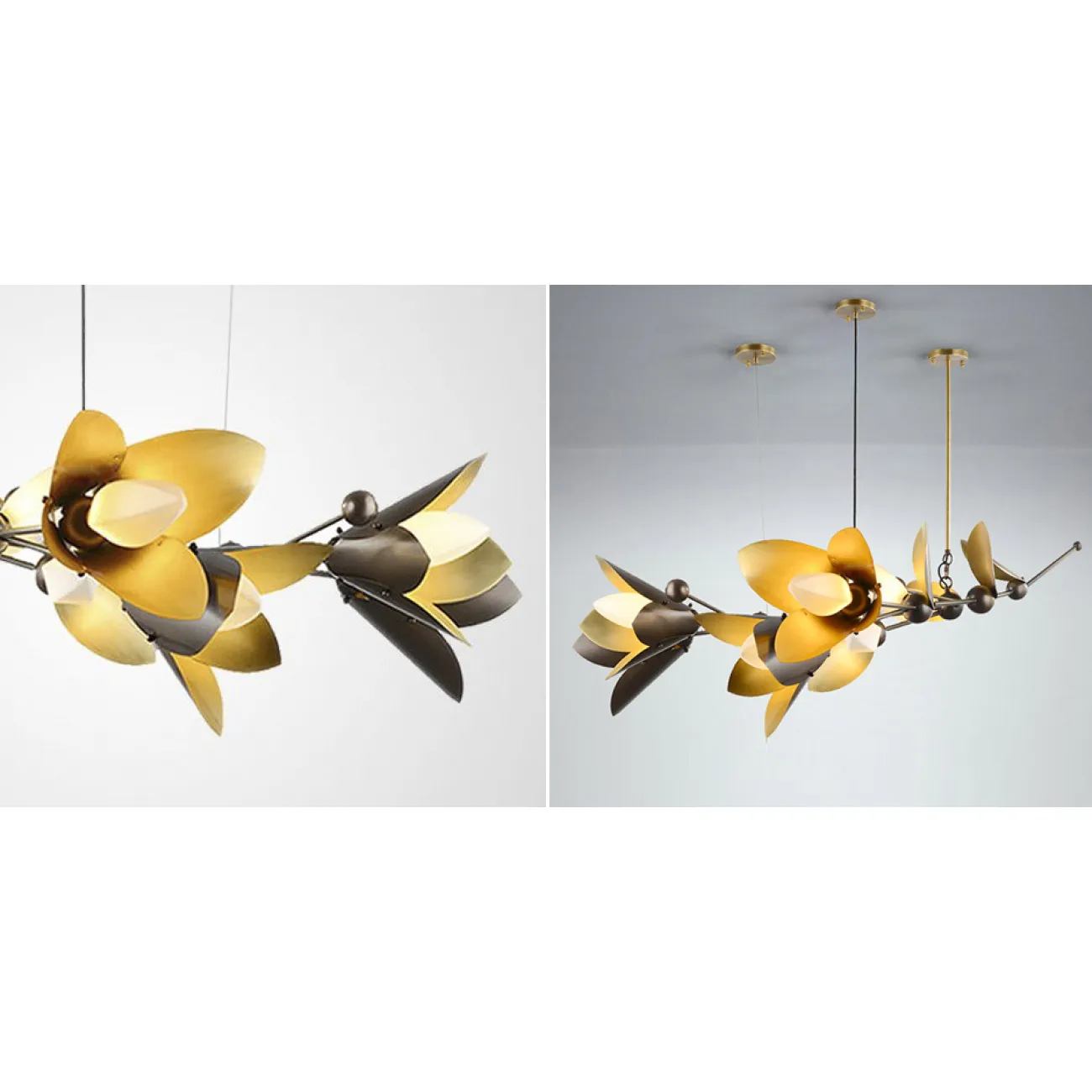 Дизайнерская люстра с природными мотивами LAVRA 8 flowers