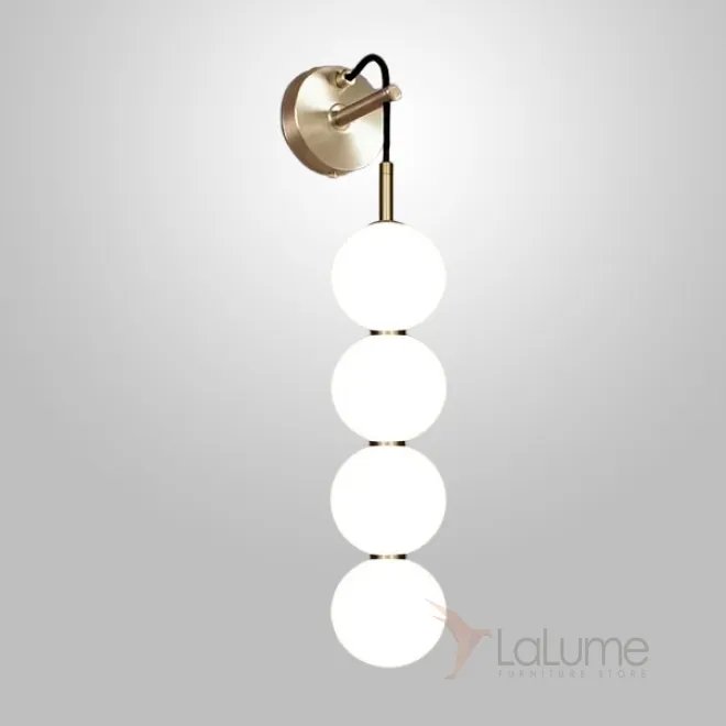 Серия настенных светодиодных светильников с белым шарообразными плафонами из стекла ROCCO W L4 Серия настенных светодиодных светильников с белым шарообразными плафонами из стекла ROCCO W L4