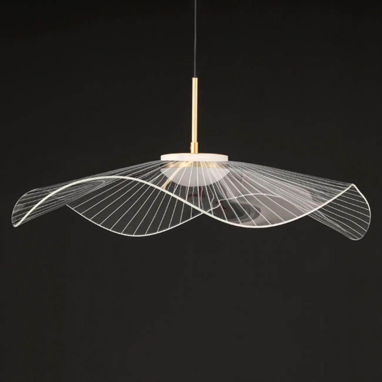 Готовая комбинация подвесных светодиодных светильников с прозрачными рассеивателями с природными мотивами ROSEL TRIO D25