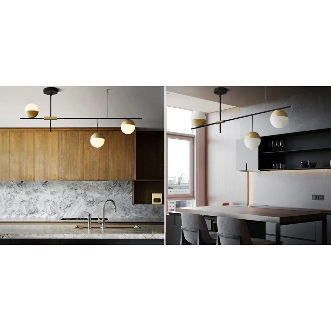 Люстра Balls white & brass 3