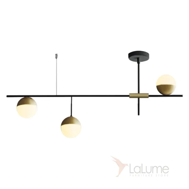 Люстра Balls white & brass 3