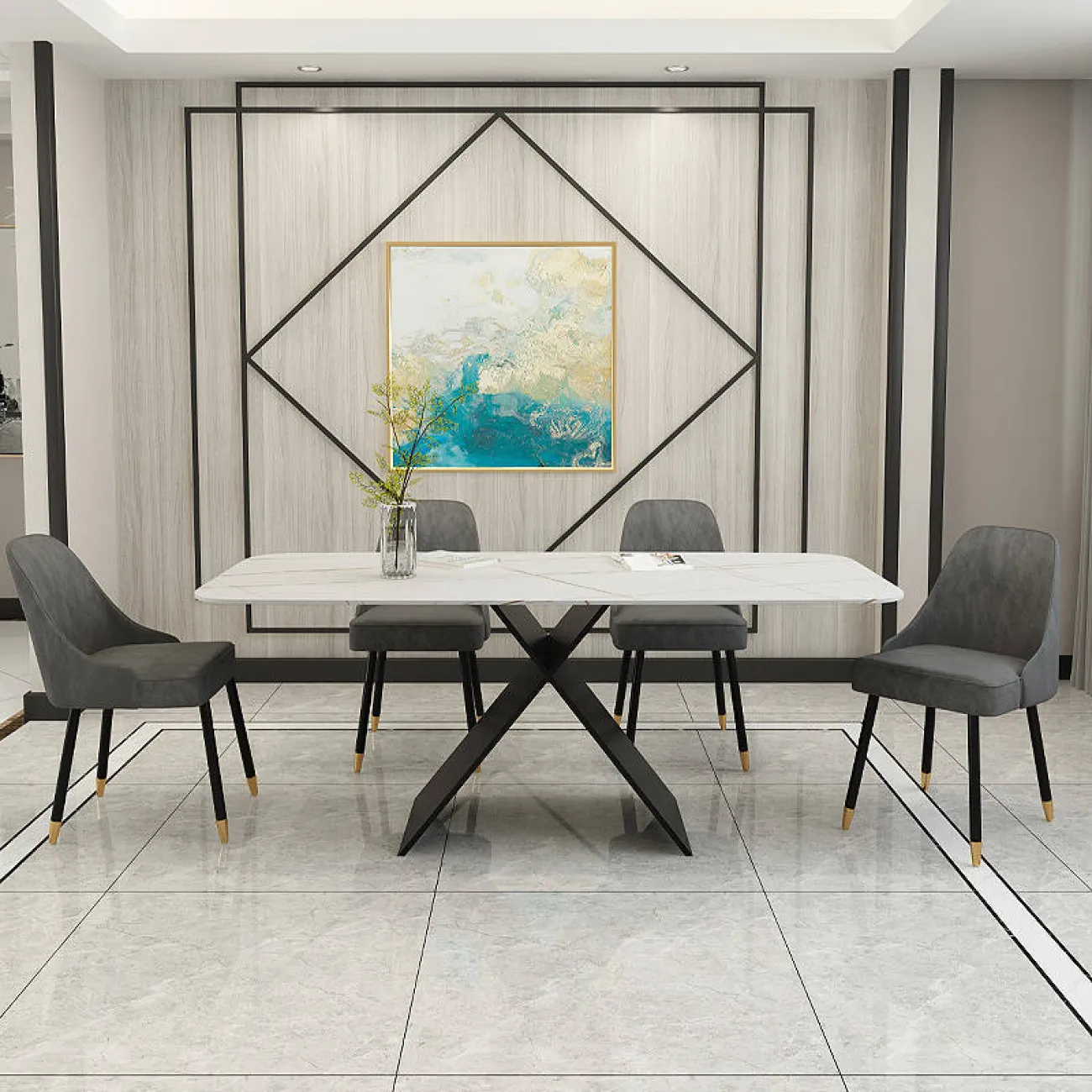 Дизайнерский обеденный стол - LaLume-AZ00402