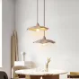 Готовая комбинация подвесных светильников с купольными абажурами из керамики и дерева с природными мотивами ARMIN COMBO D35