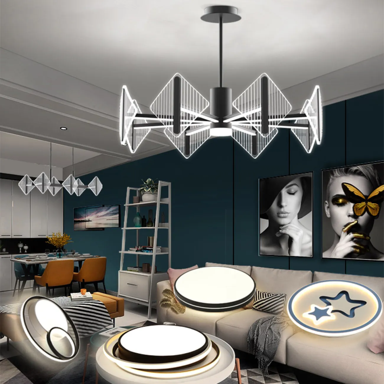 Потолочная люстра KEEN L10 Black от ImperiumLoft