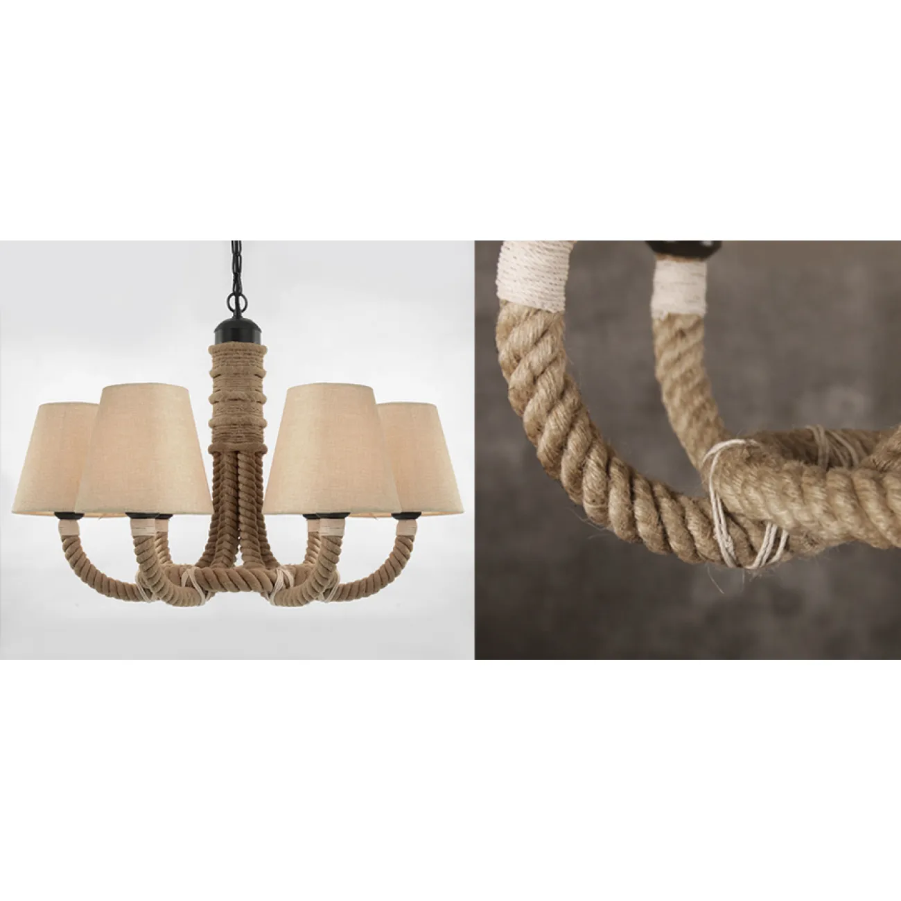 Люстра Rattan Chandelier Loft Rope Light от LaLume
