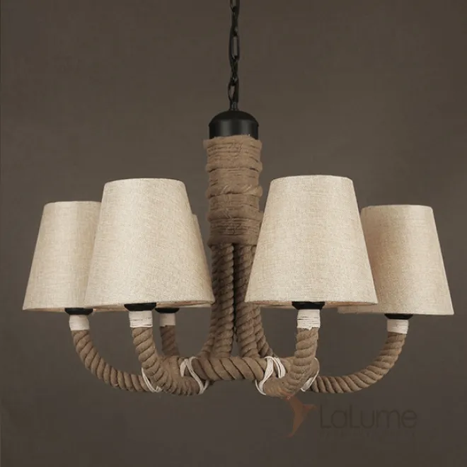 Люстра Rattan Chandelier Loft Rope Light от LaLume