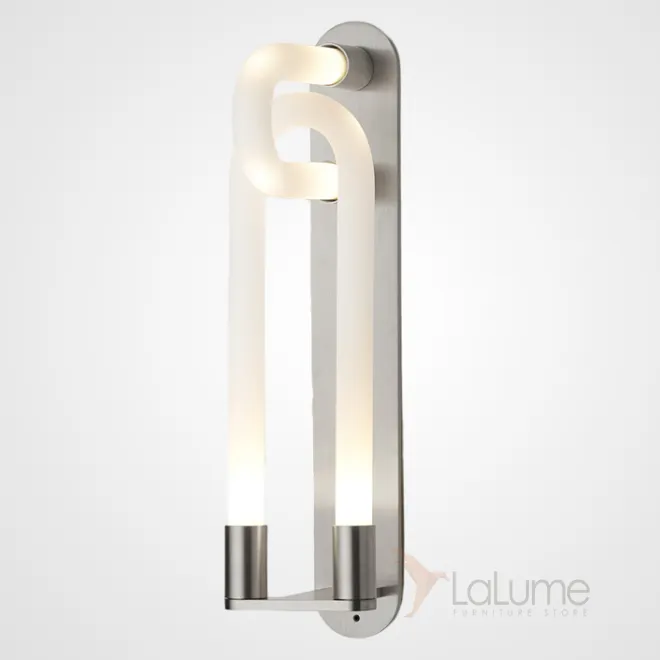 Серия настенных светодиодных светильников со скрещенными трубчатыми плафонами дугообразной формы GALAXY H35 Chrome