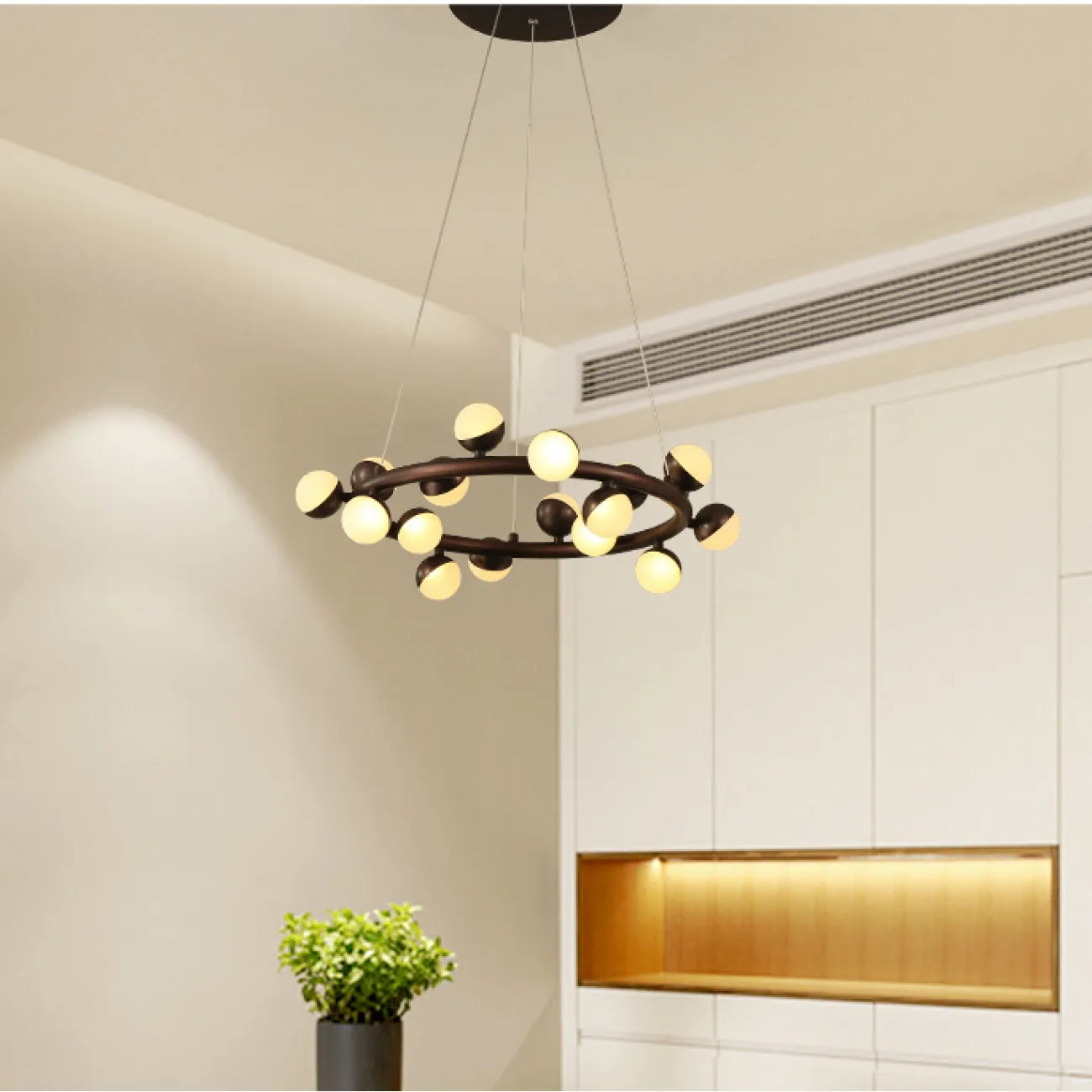 Подвесная люстра AQUATIO L48 Black от ImperiumLoft