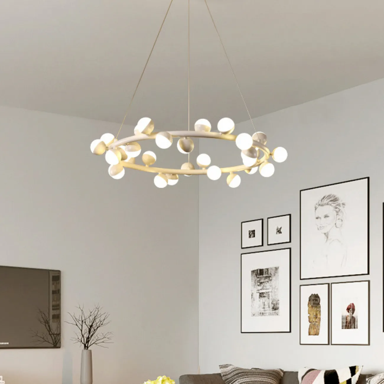 Подвесная люстра AQUATIO L48 Black от ImperiumLoft