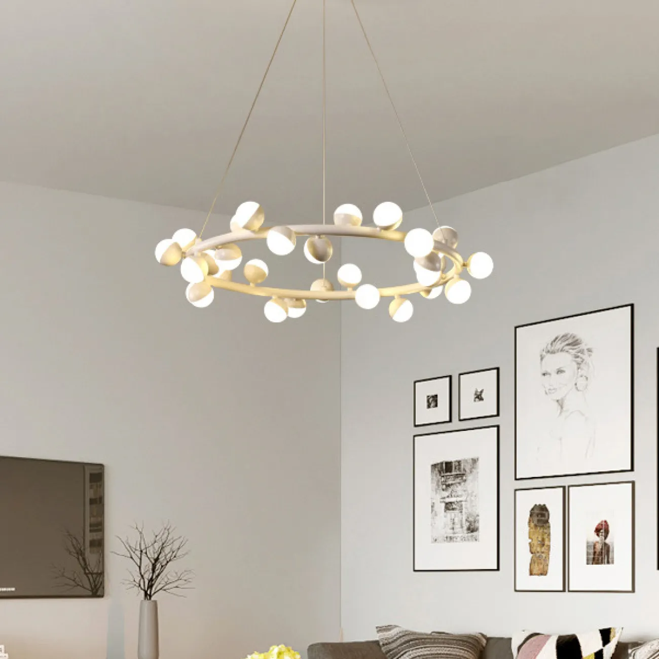 Подвесная люстра AQUATIO L18 White от ImperiumLoft