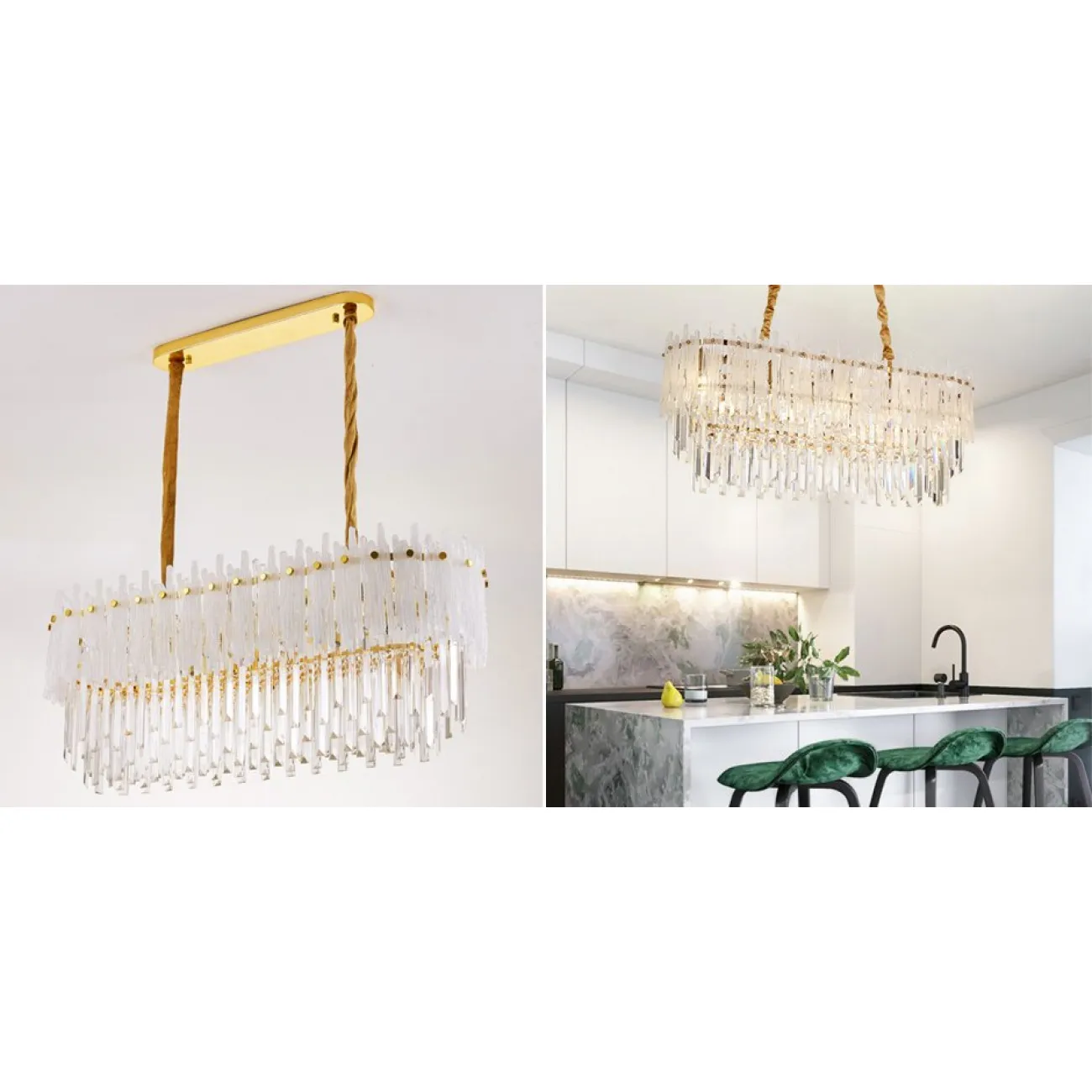Люстра Murano Glass ICE Chandelier Rectangle