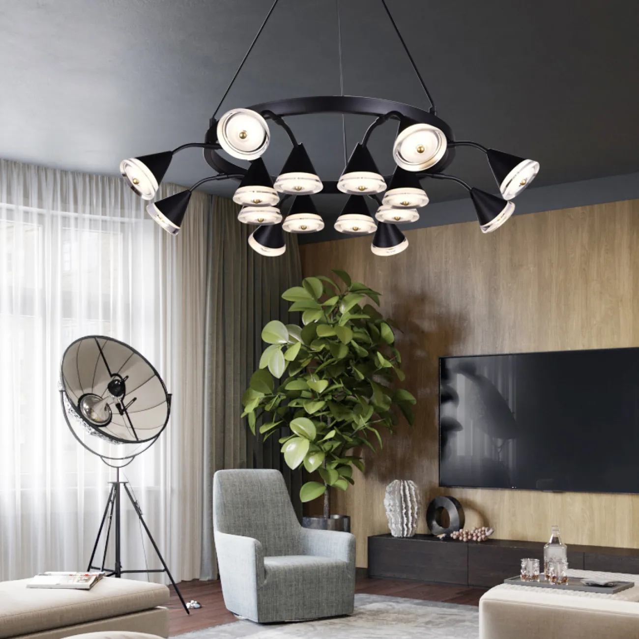 Светодиодная люстра в минималистском стиле Светодиодная люстра в минималистском стиле