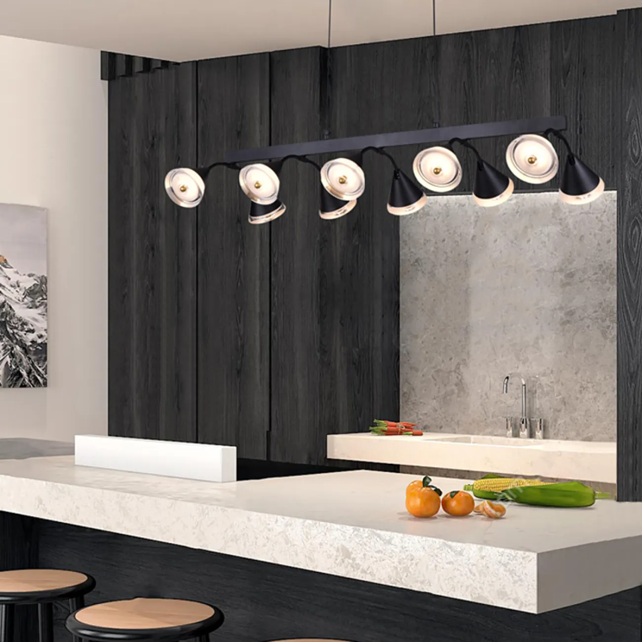 Светодиодная люстра в минималистском стиле Светодиодная люстра в минималистском стиле