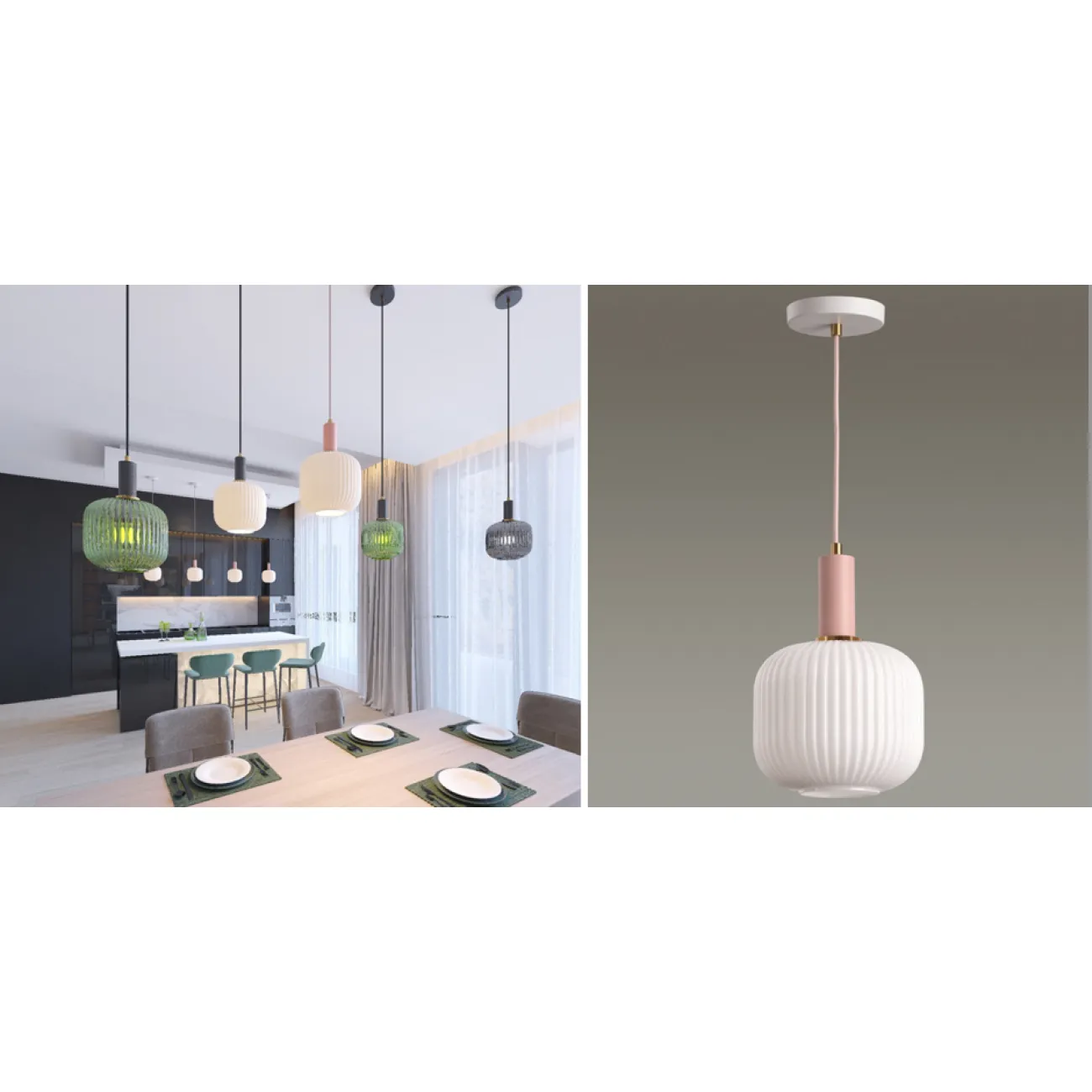 Подвесной светильник Ferm Living chinese lantern White and Pink