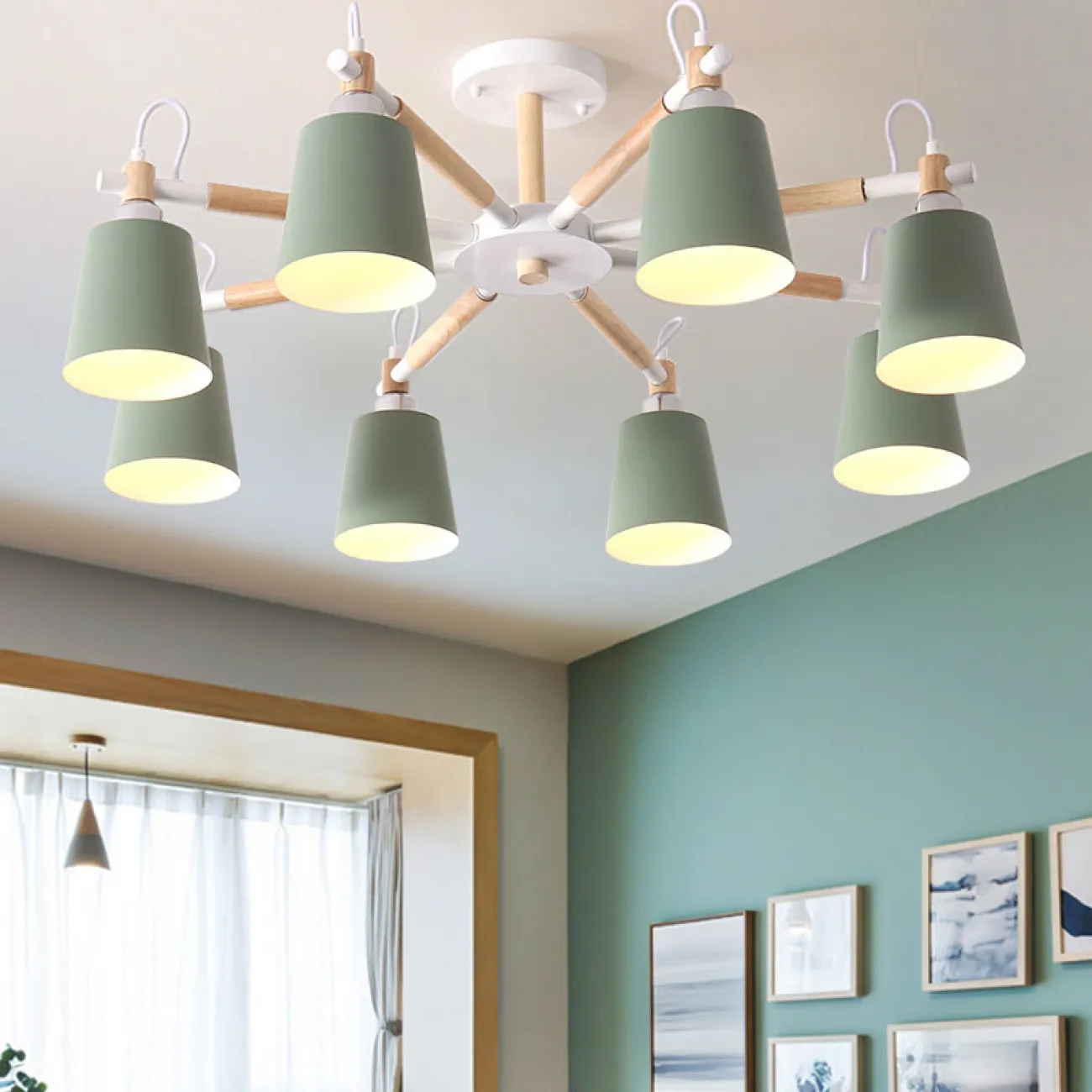 Люстра на штанге VARDA 5 lamps Grey от ImperiumLoft