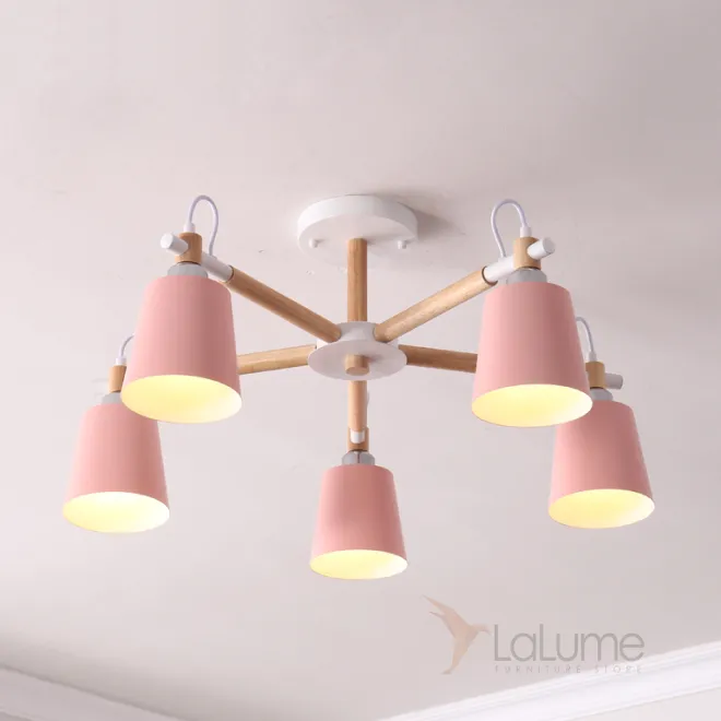 Люстра на штанге VARDA 5 lamps Pink от ImperiumLoft