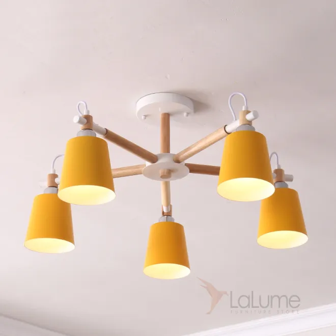 Люстра на штанге VARDA 5 lamps Yellow от ImperiumLoft