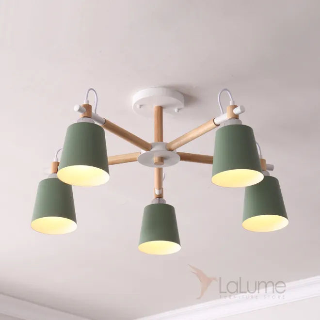 Люстра на штанге VARDA 5 lamps Green от ImperiumLoft