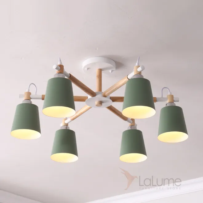 Люстра на штанге VARDA 6 lamps Green от ImperiumLoft