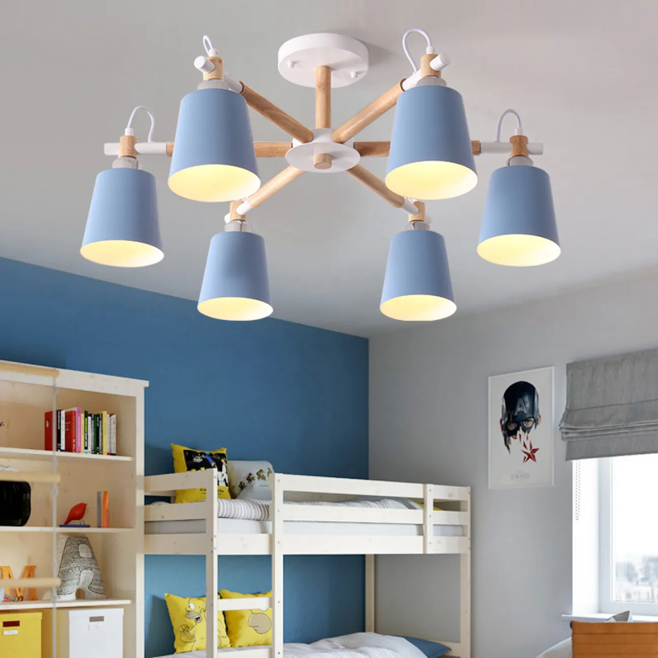 Люстра на штанге VARDA 5 lamps Grey от ImperiumLoft