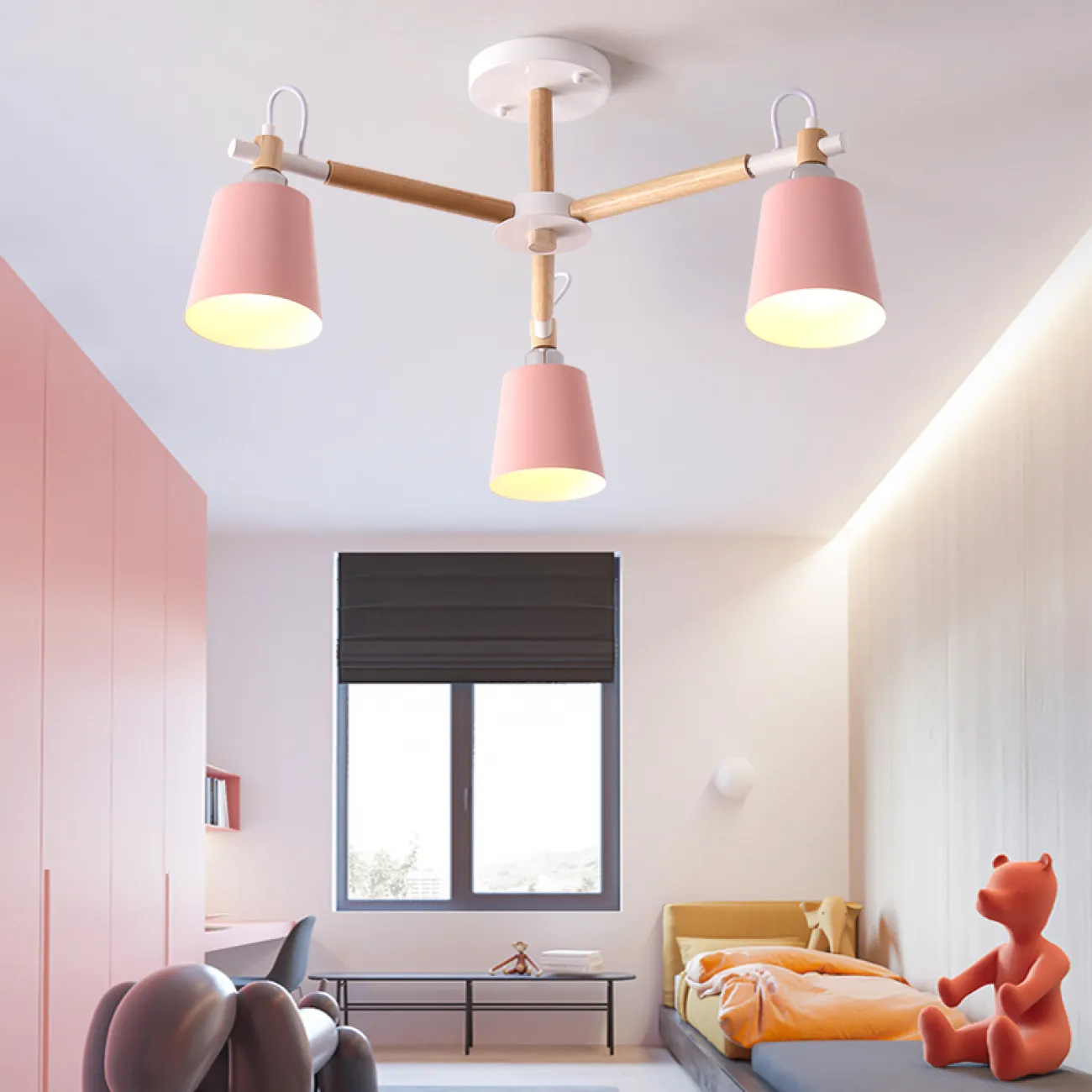 Люстра на штанге VARDA 5 lamps Pink от ImperiumLoft