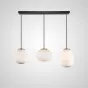 Готовая комбинация подвесных светодиодных светильников c белыми шарообразными плафонами из матового стекла HEMING COMBO L3 D Планка