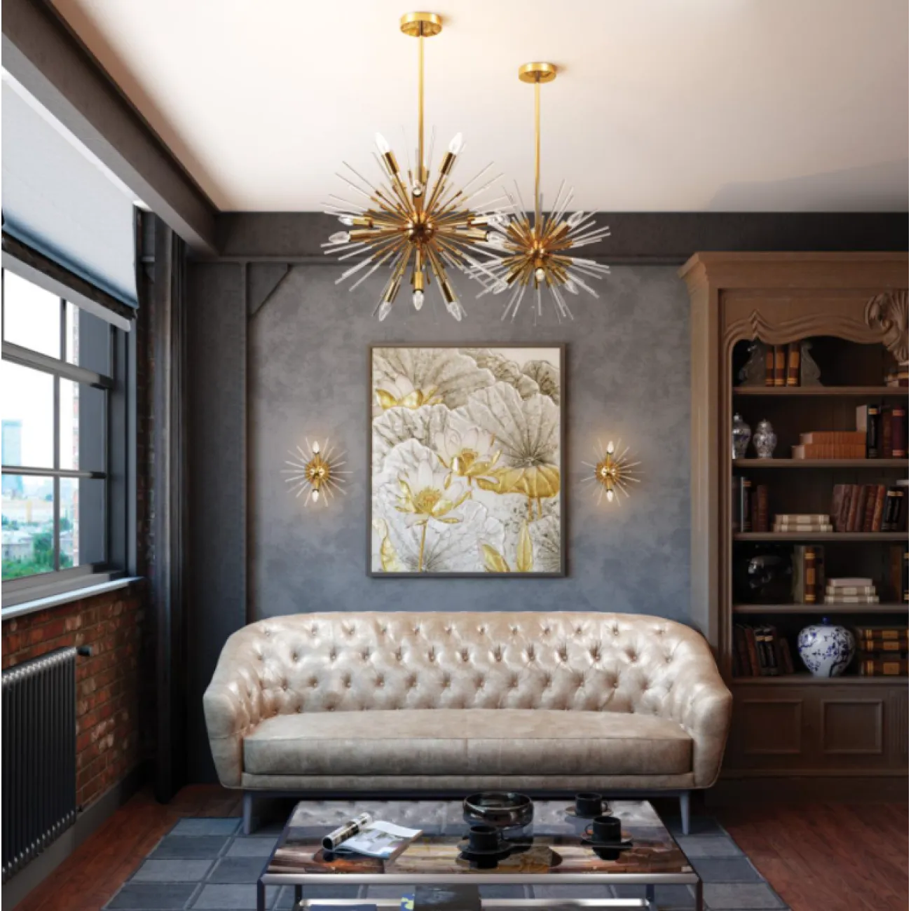 Потолочная люстра HURZARIN D49 Gold от ImperiumLoft