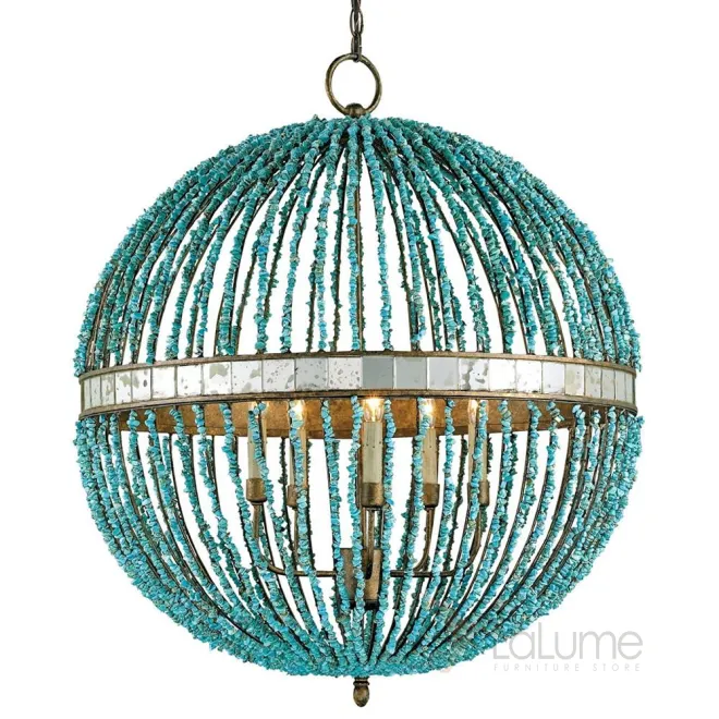 Светильник CURREY AND COMPANY BEADED ORB CHANDELIER — TURQUOISE BLUE от LaLume