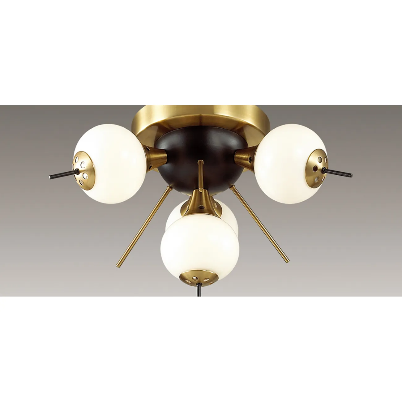 White Glass Globes Sputnik Сeiling light in 70 от LaLume