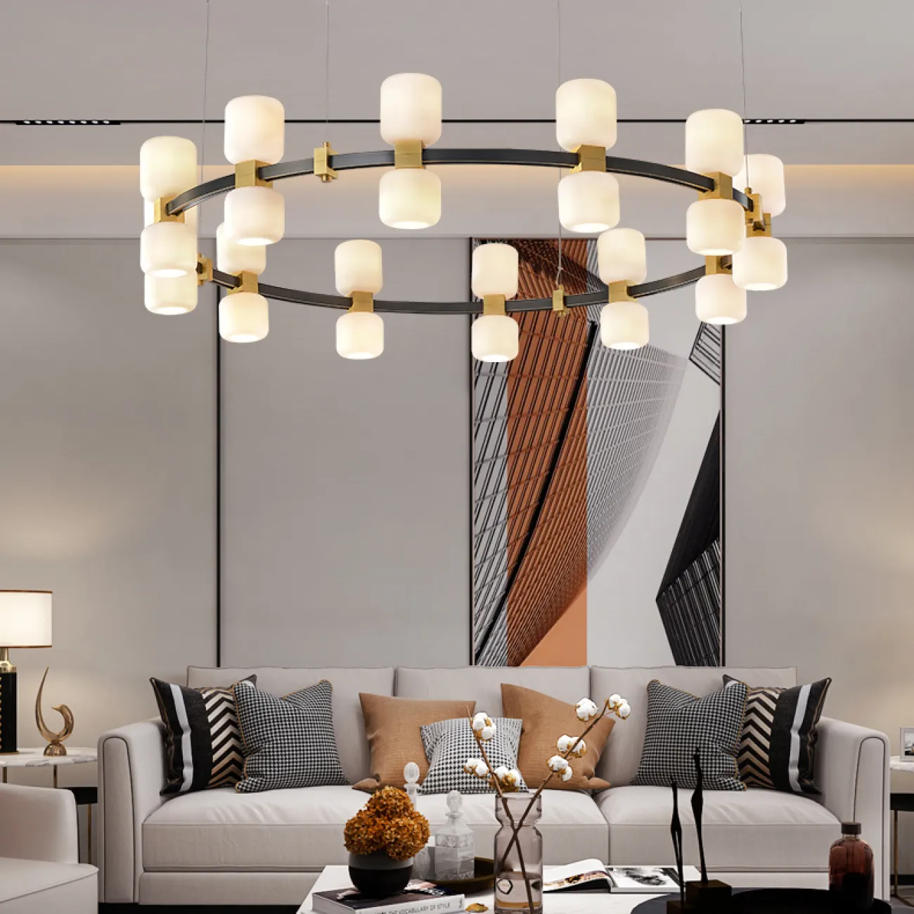 Подвесная люстра WENDEL L20 White от ImperiumLoft