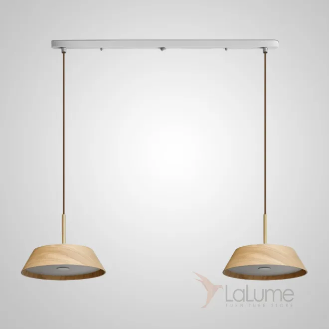 Готовая комбинация подвесных светодиодных светильников с трапециевидным корпусом из темного и светлого дерева BENONI B COMBO L90 Brown