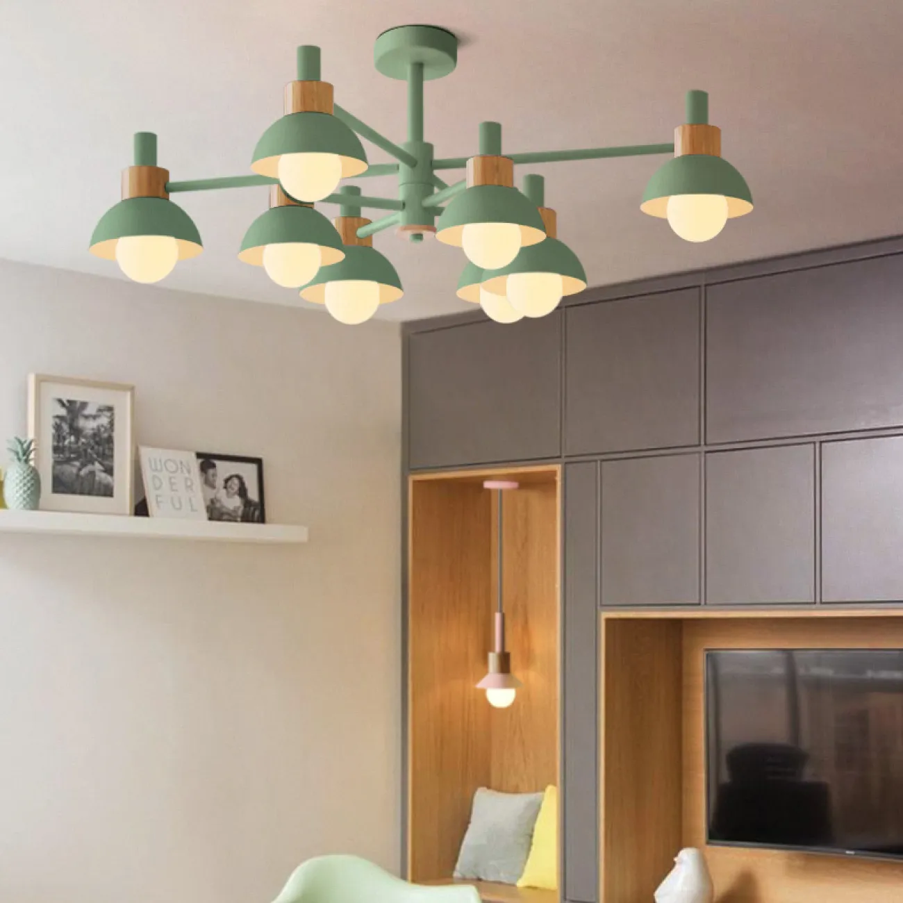 Люстра на штанге FANTA A 8 lights Pink от ImperiumLoft