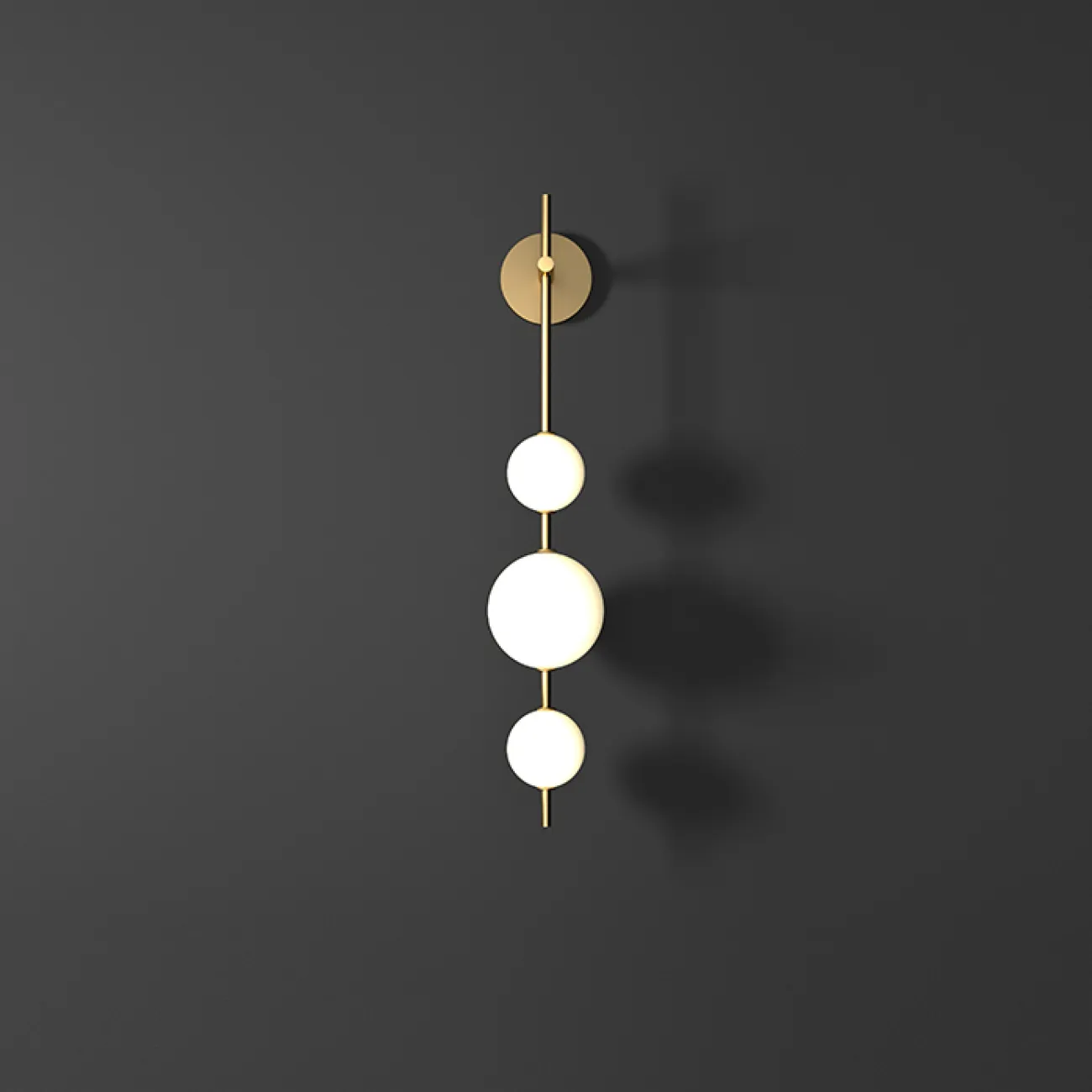 Серия настенных светильников с плафонами шарообразной формы разного диаметра LARA WALL H80