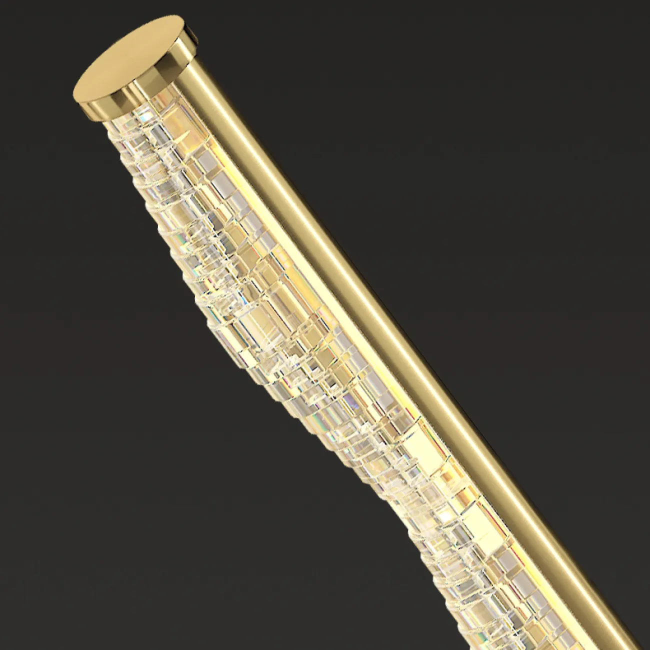 Серия настенных светодиодных светильников с рельефным зубчатым плафоном в горизонтальном трубчатом корпусе CARIA WALL L40,5 Black