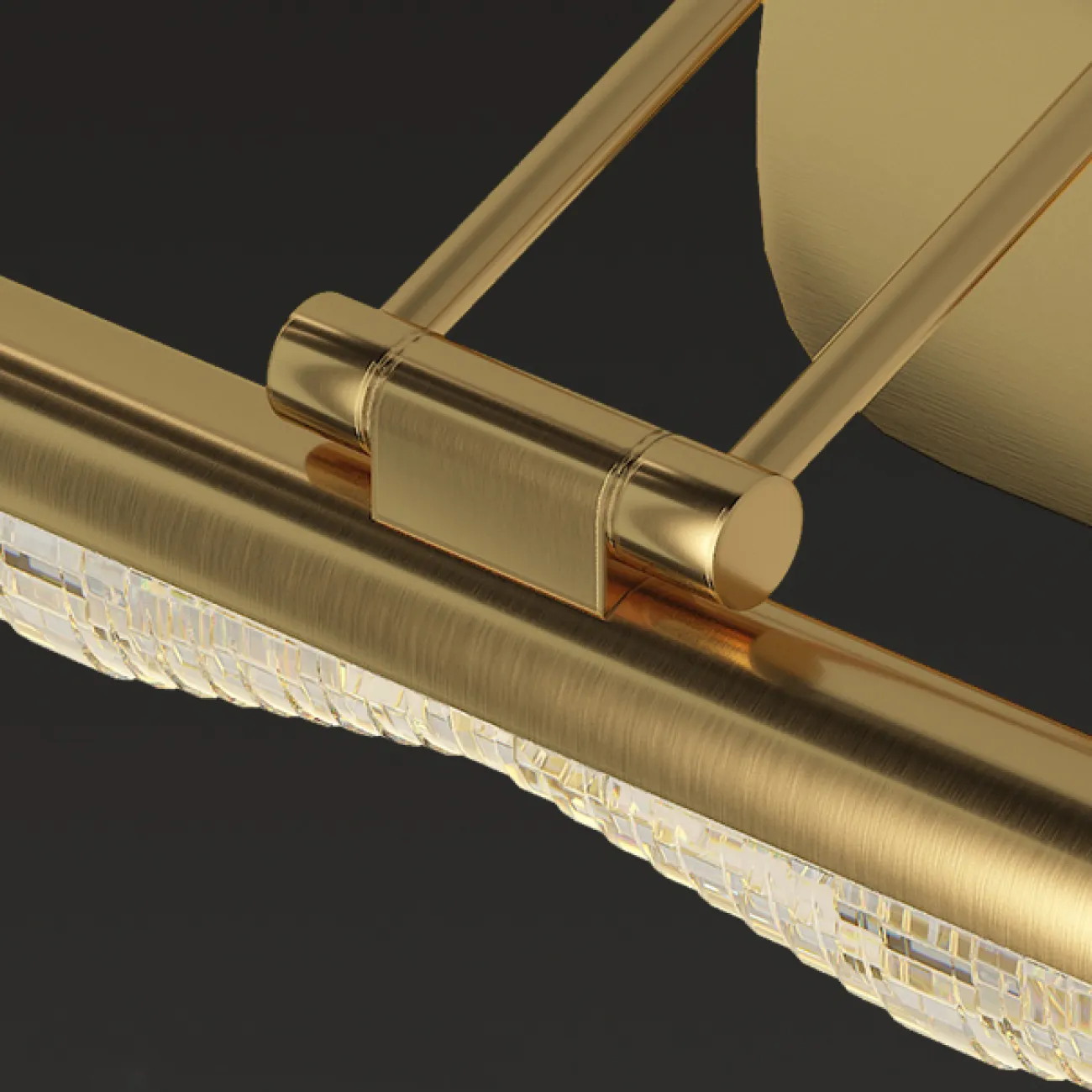 Серия настенных светодиодных светильников с рельефным зубчатым плафоном в горизонтальном трубчатом корпусе CARIA WALL L40,5 Black